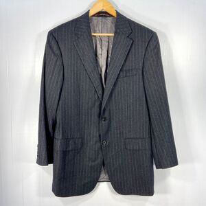 Hickey Freeman Charcoal Gray Blue Pinstripe Mens Blazer Sport Coat‎ 42